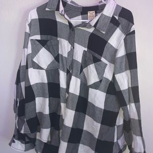 Large black and white flannel